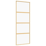 Vidaxl schuifdeur 76x205 cm helder esg-glas en aluminium goudkleurig