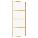 Vidaxl schuifdeur 90x205 cm helder esg-glas en aluminium goudkleurig