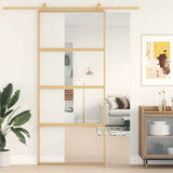Vidaxl schuifdeur 90x205 cm helder esg-glas en aluminium goudkleurig