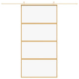 Vidaxl schuifdeur 102,5x205 cm helder esg-glas en aluminium goudkleur