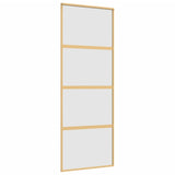 VidaXL Schuifdeur 76x205 cm mat ESG-glas en aluminium goudkleurig