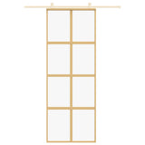 Vidaxl schuifdeur 76x205 cm helder esg-glas en aluminium goudkleurig