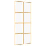Vidaxl schuifdeur 90x205 cm helder esg-glas en aluminium goudkleurig
