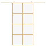Vidaxl schuifdeur 102,5x205 cm helder esg-glas en aluminium goudkleur