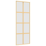 Vidaxl schuifdeur 76x205 cm mat esg-glas en aluminium goudkleurig