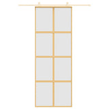 Vidaxl schuifdeur 76x205 cm mat esg-glas en aluminium goudkleurig
