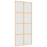 Vidaxl schuifdeur 90x205 cm mat esg-glas en aluminium goudkleurig