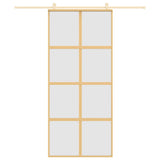 Vidaxl schuifdeur 90x205 cm mat esg-glas en aluminium goudkleurig