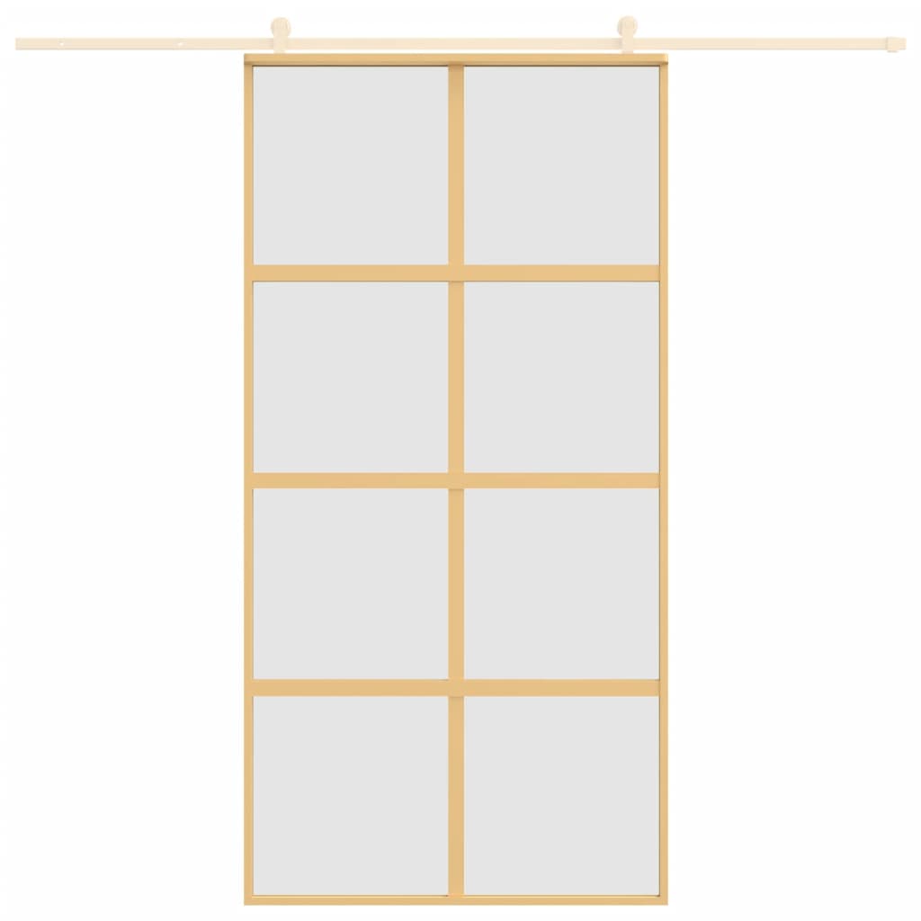 Vidaxl schuifdeur 102,5x205 cm mat esg-glas en aluminium goudkleurig