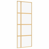 Vidaxl schuifdeur 76x205 cm helder esg-glas en aluminium goudkleurig