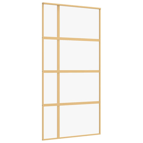 Vidaxl schuifdeur 102,5x205 cm helder esg-glas en aluminium goudkleur