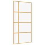 Vidaxl schuifdeur 102,5x205 cm helder esg-glas en aluminium goudkleur