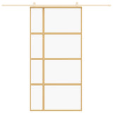Vidaxl schuifdeur 102,5x205 cm helder esg-glas en aluminium goudkleur