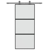 Vidaxl schuifdeur 90x205 cm gehard glas en aluminium zwart