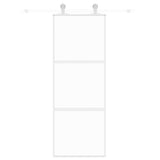 Vidaxl schuifdeur 76x205 cm gehard glas en aluminium wit