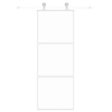 Vidaxl schuifdeur 76x205 cm gehard glas en aluminium wit
