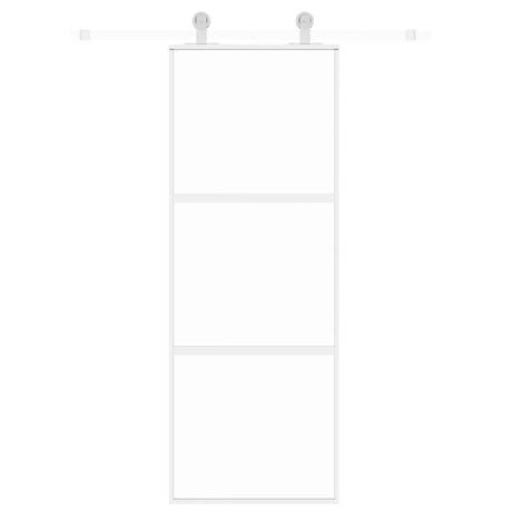Vidaxl schuifdeur 76x205 cm gehard glas en aluminium wit