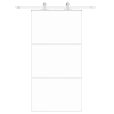 Vidaxl schuifdeur 102,5x205 cm gehard glas en aluminium wit