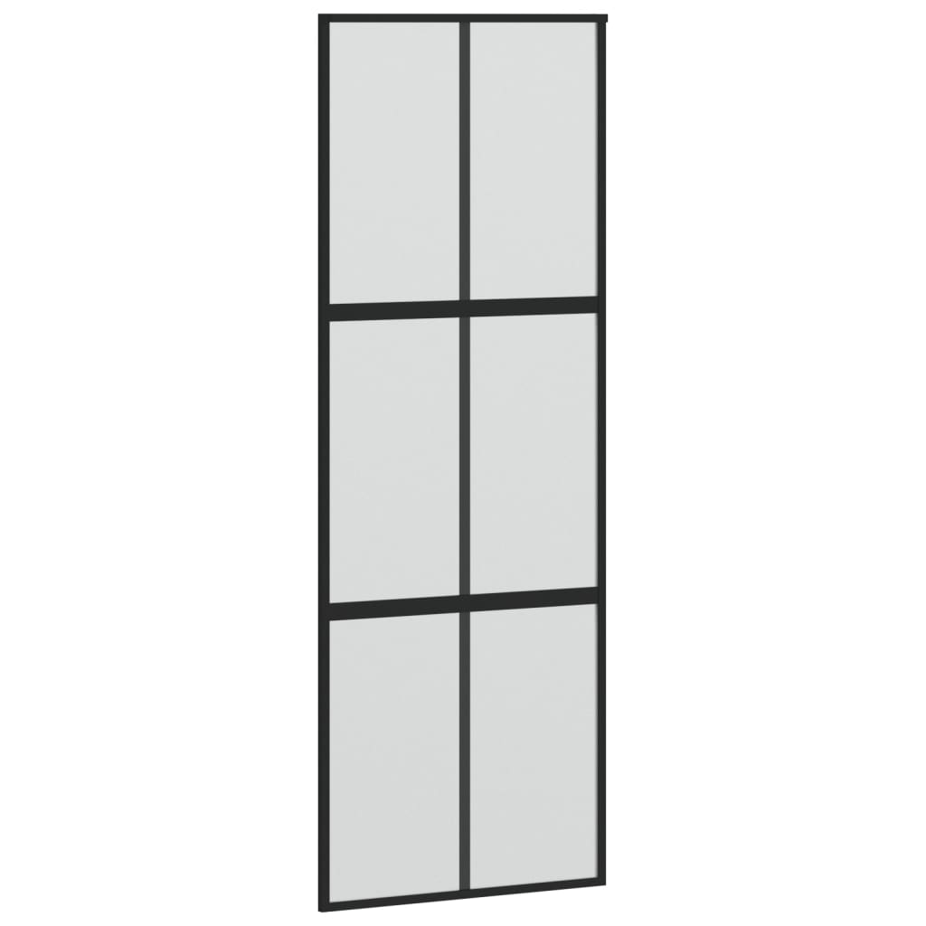 Vidaxl schuifdeur 76x205 cm gehard glas en aluminium zwart