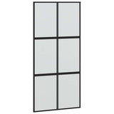 Vidaxl schuifdeur 102,5x205 cm gehard glas en aluminium zwart