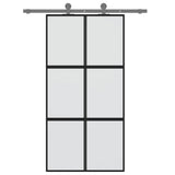 Vidaxl schuifdeur 102,5x205 cm gehard glas en aluminium zwart