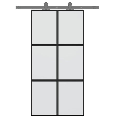 Vidaxl schuifdeur 102,5x205 cm gehard glas en aluminium zwart