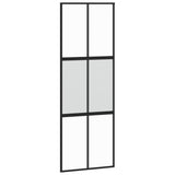 Vidaxl schuifdeur 76x205 cm gehard glas en aluminium zwart