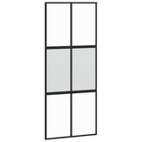 Vidaxl schuifdeur 90x205 cm gehard glas en aluminium zwart