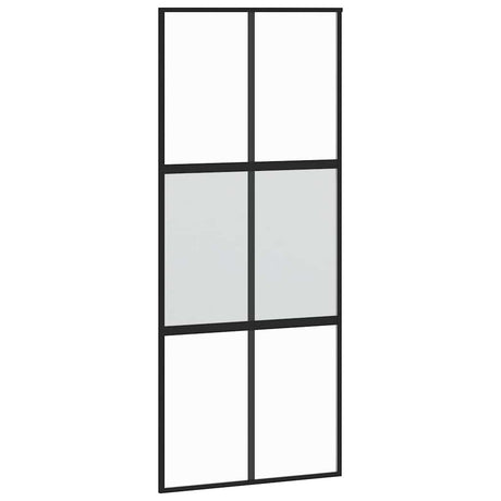 Vidaxl schuifdeur 90x205 cm gehard glas en aluminium zwart