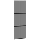 Vidaxl schuifdeur 76x205 cm gehard glas en aluminium zwart