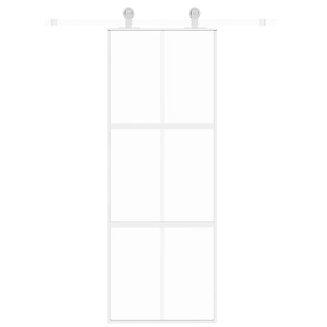 Vidaxl schuifdeur 76x205 cm gehard glas en aluminium wit