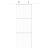 Vidaxl schuifdeur 76x205 cm gehard glas en aluminium wit