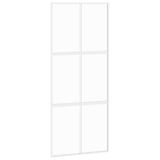 Vidaxl schuifdeur 90x205 cm gehard glas en aluminium wit