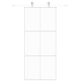 Vidaxl schuifdeur 90x205 cm gehard glas en aluminium wit