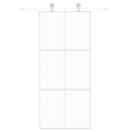 Vidaxl schuifdeur 90x205 cm gehard glas en aluminium wit