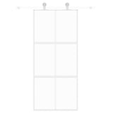 Vidaxl schuifdeur 90x205 cm gehard glas en aluminium wit