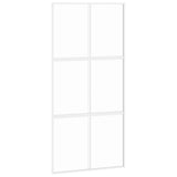 Vidaxl schuifdeur 102,5x205 cm gehard glas en aluminium wit