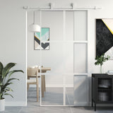 Vidaxl schuifdeur 102,5x205 cm gehard glas en aluminium wit