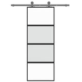 Vidaxl schuifdeur 76x205 cm gehard glas en aluminium zwart