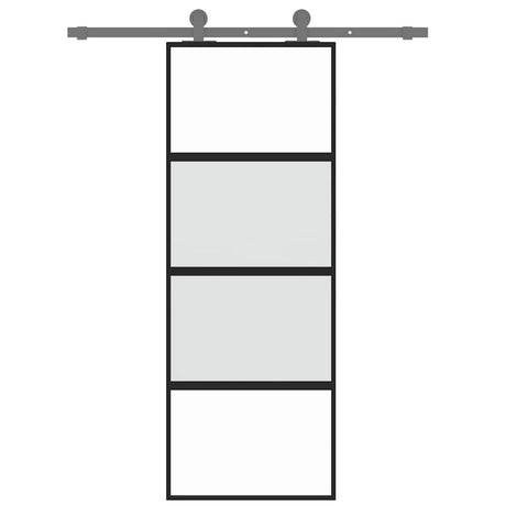 Vidaxl schuifdeur 76x205 cm gehard glas en aluminium zwart