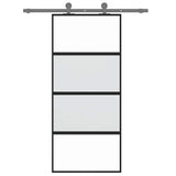 Vidaxl schuifdeur 90x205 cm gehard glas en aluminium zwart