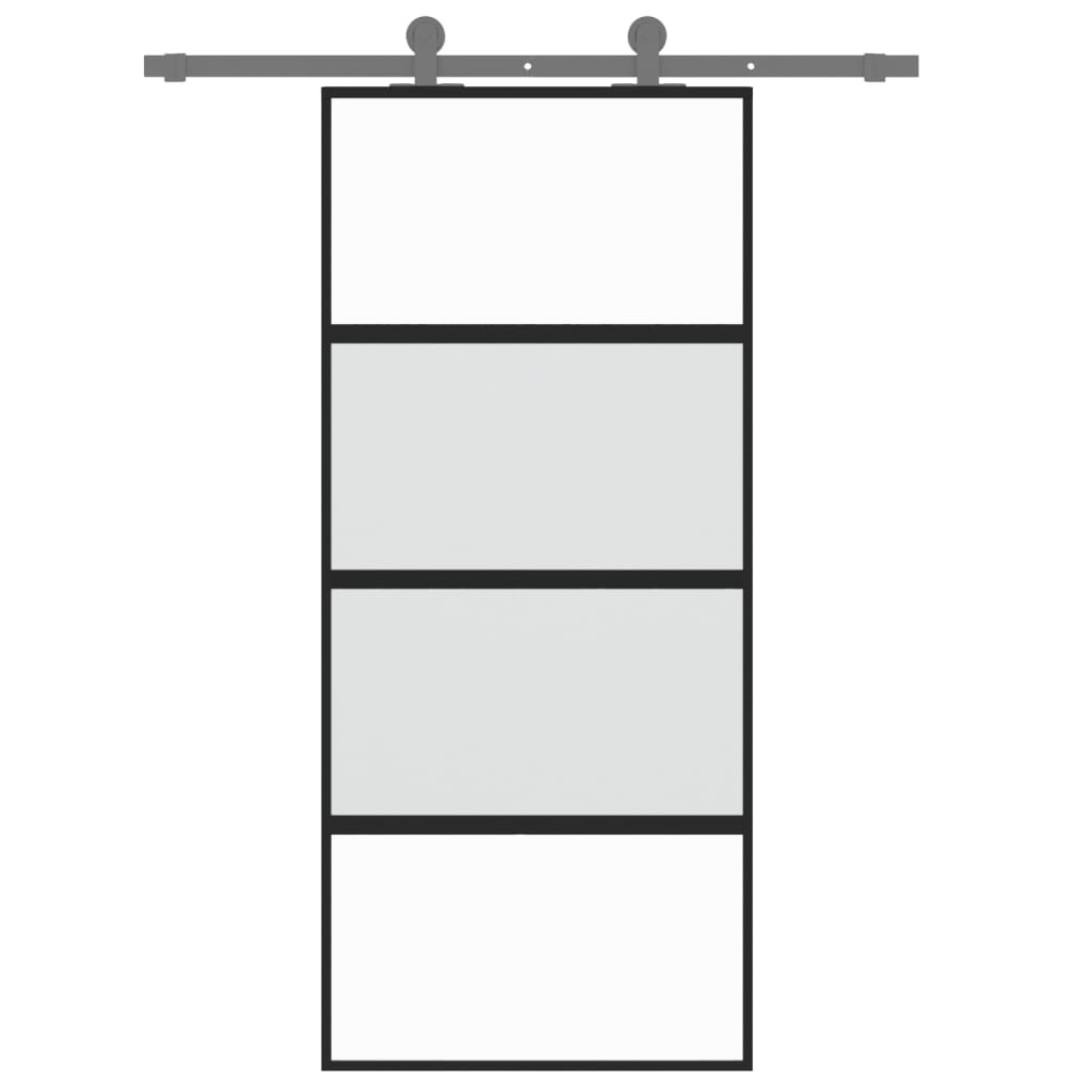 Vidaxl schuifdeur 90x205 cm gehard glas en aluminium zwart