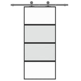 Vidaxl schuifdeur 90x205 cm gehard glas en aluminium zwart