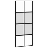 Vidaxl schuifdeur 90x205 cm gehard glas en aluminium zwart