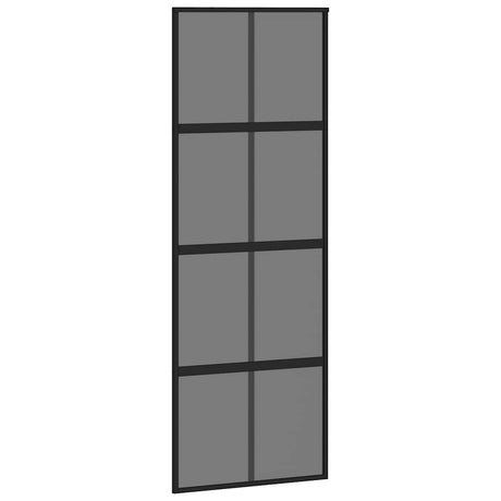 Vidaxl schuifdeur 76x205 cm gehard glas en aluminium zwart