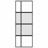 Vidaxl schuifdeur 76x205 cm gehard glas en aluminium zwart