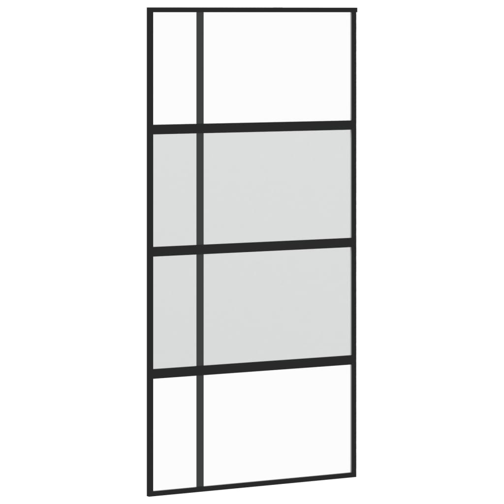 Vidaxl schuifdeur 102,5x205 cm gehard glas en aluminium zwart