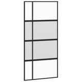 Vidaxl schuifdeur 102,5x205 cm gehard glas en aluminium zwart