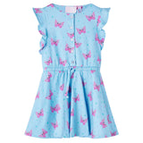 Vidaxl kinderjurk met knopen zonder mouwen 128 blauw