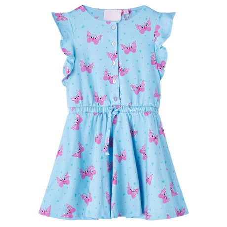 Vidaxl kinderjurk met knopen zonder mouwen 140 blauw